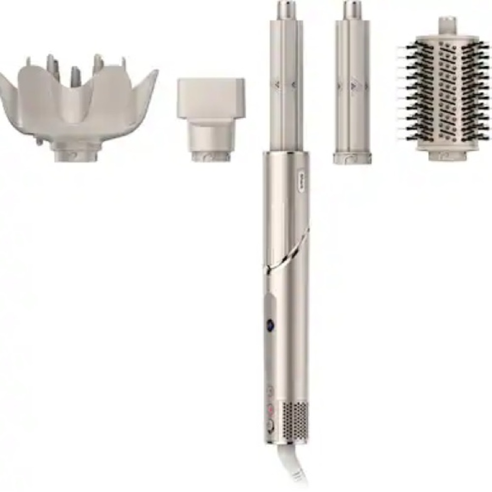 Multi-Attachment Silver Styling Tool for Women - Interchangeable Heads